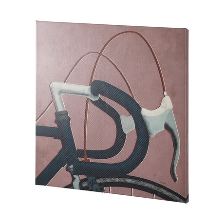 Bike Handle Pink by Alarm a Hand Embellished Textured Canvas by Mercana at Eve Furniture