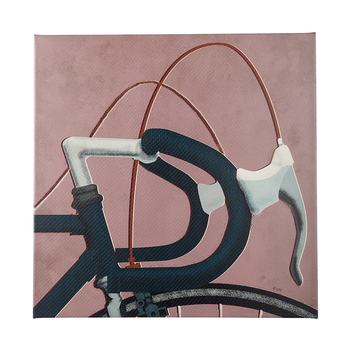 Bike Handle Pink by Alarm a Hand Embellished Textured Canvas by Mercana at Eve Furniture