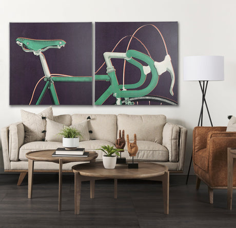Bike Handle Purple by Alarm a Hand Embellished Textured Canvas by Mercana at Eve Furniture