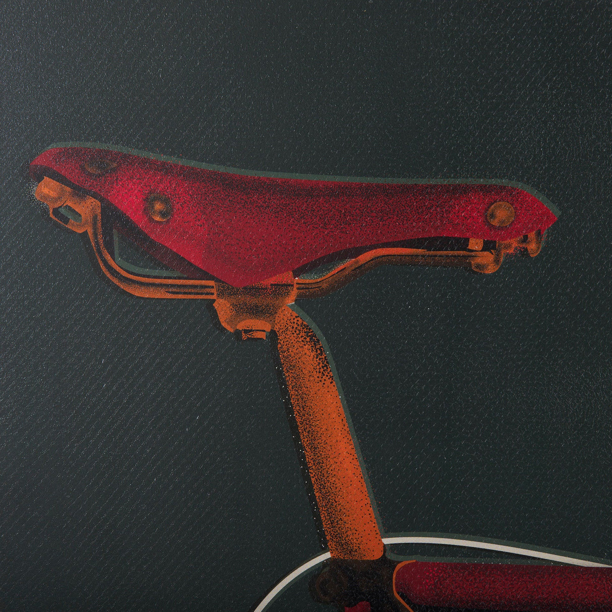 Bike Saddle Green by Alarm a Hand Embellished Textured Canvas by Mercana at Eve Furniture