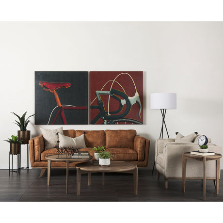 Bike Saddle Green by Alarm a Hand Embellished Textured Canvas by Mercana at Eve Furniture