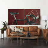 Bike Saddle Orange by Alarm a Hand Embellished Textured Canvas by Mercana at Eve Furniture