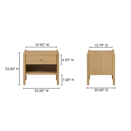 Billy Natural Nightstand by MOES at Eve Furniture
