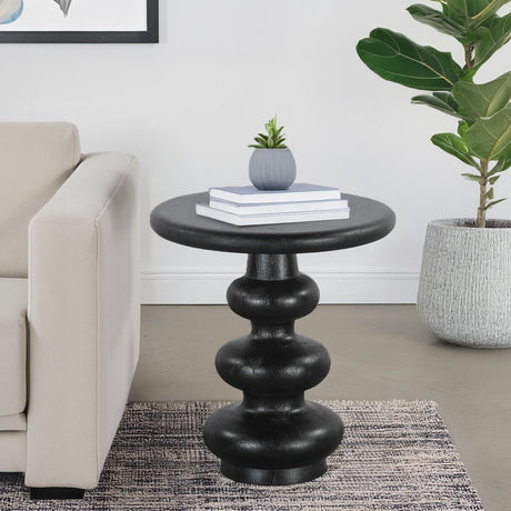 Biloba 18" Side Table in Distressed Black by Home Trends & Design at Eve Furniture