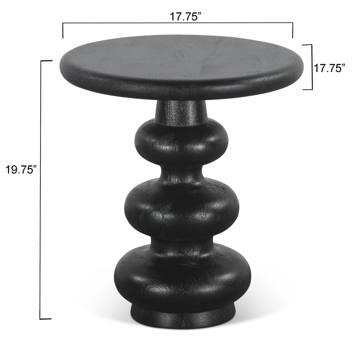 Biloba 18" Side Table in Distressed Black by Home Trends & Design at Eve Furniture