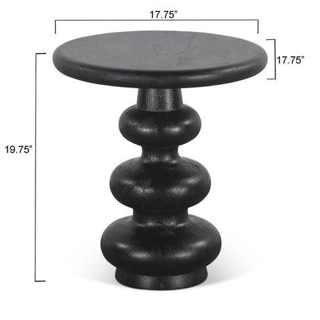 Biloba 18" Side Table in Distressed Black by Home Trends & Design at Eve Furniture