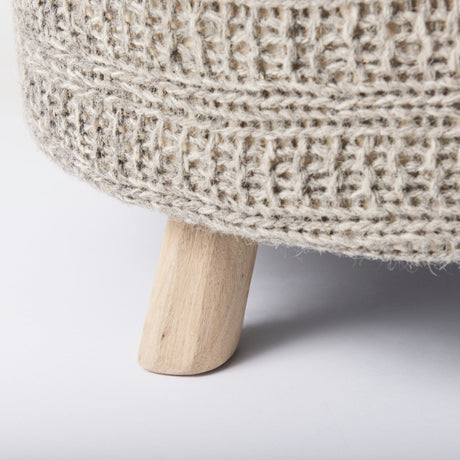 Bina Dark Gray 4 Legged Wool Stool by Mercana at Eve Furniture