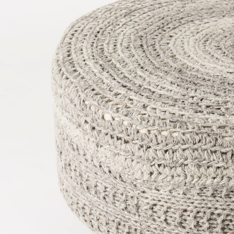 Bina Dark Gray 4 Legged Wool Stool by Mercana at Eve Furniture