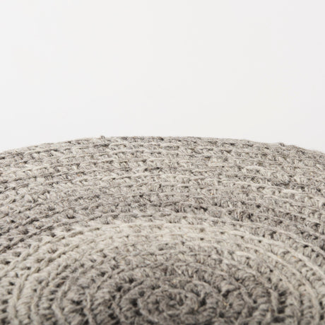 Bina Dark Gray 4 Legged Wool Stool by Mercana at Eve Furniture