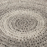 Bina Dark Gray 4 Legged Wool Stool by Mercana at Eve Furniture