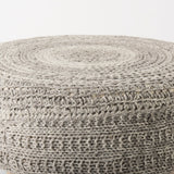 Bina Dark Gray 4 Legged Wool Stool by Mercana at Eve Furniture