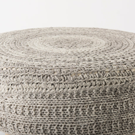 Bina Dark Gray 4 Legged Wool Stool by Mercana at Eve Furniture