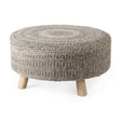 Bina Dark Gray 4 Legged Wool Stool by Mercana at Eve Furniture