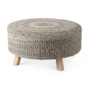 Bina Dark Gray 4 Legged Wool Stool by Mercana at Eve Furniture