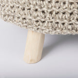 Bina Light Gray 4 Legged Wool Stool by Mercana at Eve Furniture