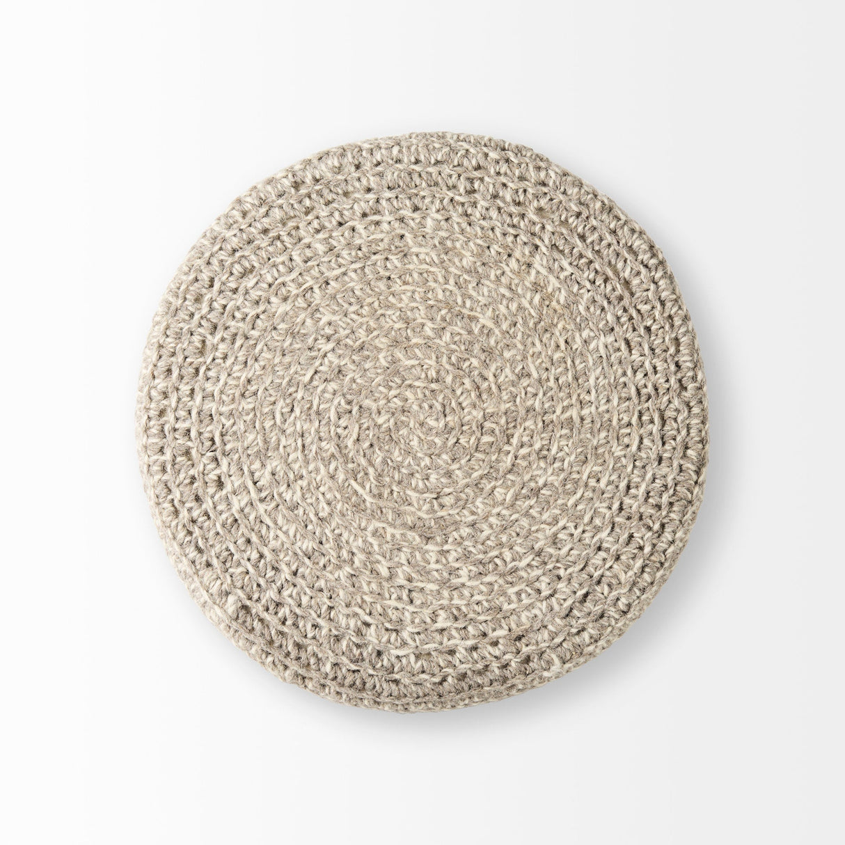 Bina Light Gray 4 Legged Wool Stool by Mercana at Eve Furniture