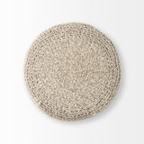 Bina Light Gray 4 Legged Wool Stool by Mercana at Eve Furniture