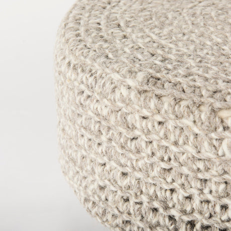 Bina Light Gray 4 Legged Wool Stool by Mercana at Eve Furniture