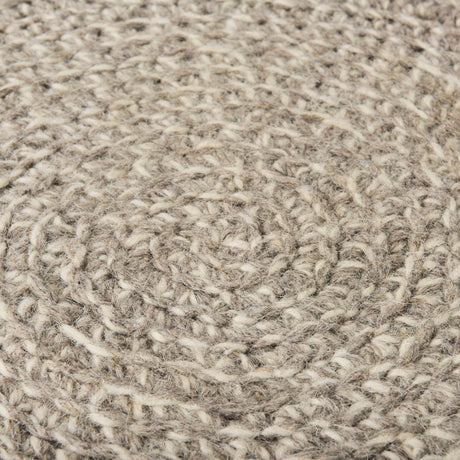 Bina Light Gray 4 Legged Wool Stool by Mercana at Eve Furniture