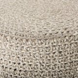 Bina Light Gray 4 Legged Wool Stool by Mercana at Eve Furniture