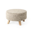 Bina Light Gray 4 Legged Wool Stool by Mercana at Eve Furniture