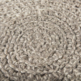 Bina Taupe 4 Legged Wool Stool by Mercana at Eve Furniture