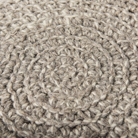 Bina Taupe 4 Legged Wool Stool by Mercana at Eve Furniture
