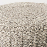 Bina Taupe 4 Legged Wool Stool by Mercana at Eve Furniture