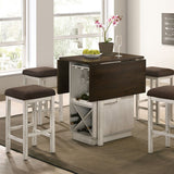 Bingham Dark Walnut/Antique White 5-Piece Counter Height Table Set by Furniture of America at Eve Furniture