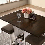 Bingham Dark Walnut/Antique White 5-Piece Counter Height Table Set by Furniture of America at Eve Furniture