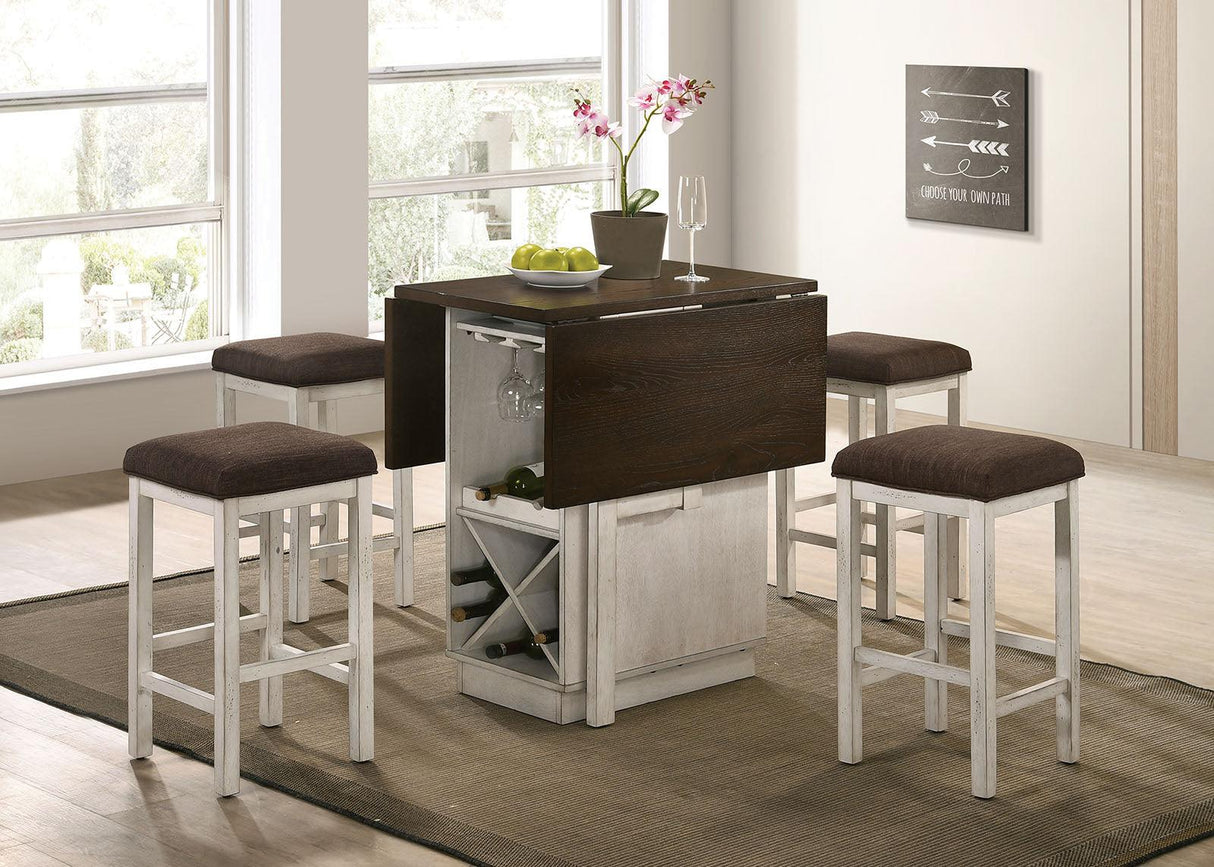 Bingham Dark Walnut/Antique White Counter Ht. Table by Furniture of America at Eve Furniture