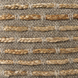 Binita Gray/Brown Hemp Wool and Cotton Pouf by Mercana at Eve Furniture