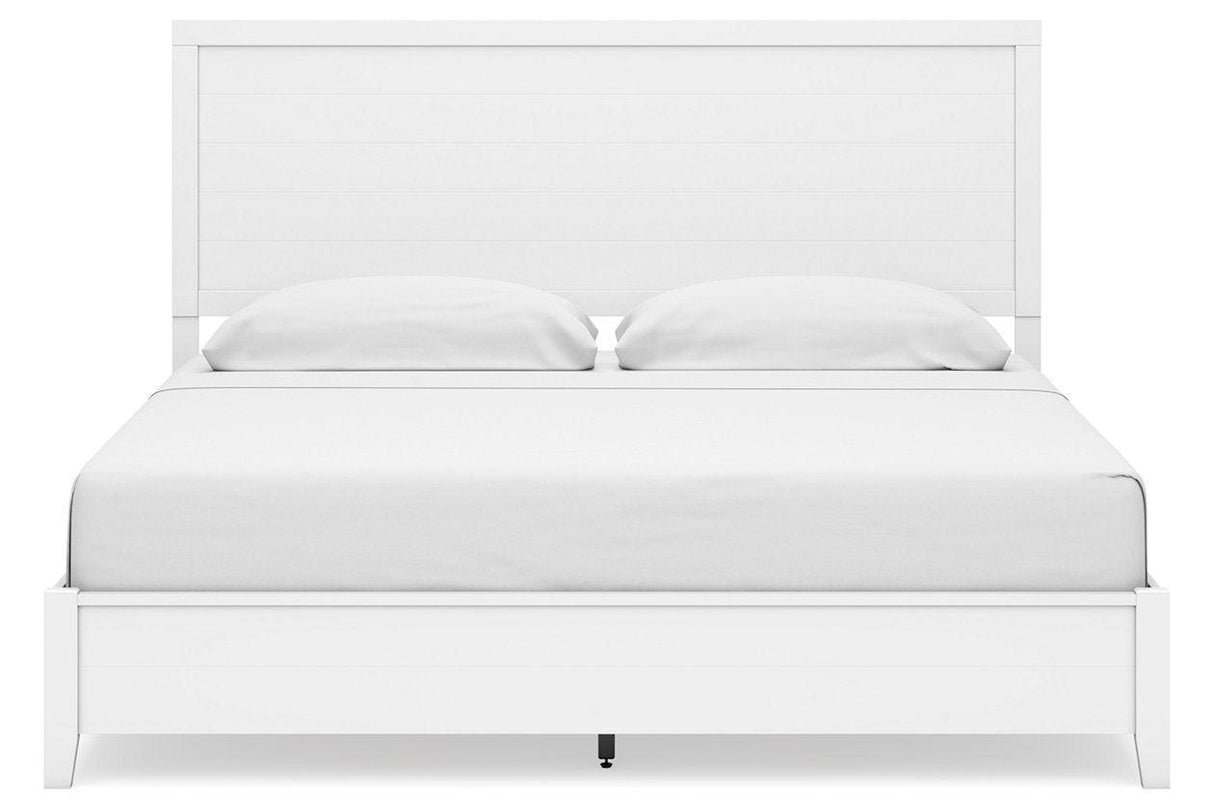 Binterglen White King Panel Bed by Ashley at Eve Furniture
