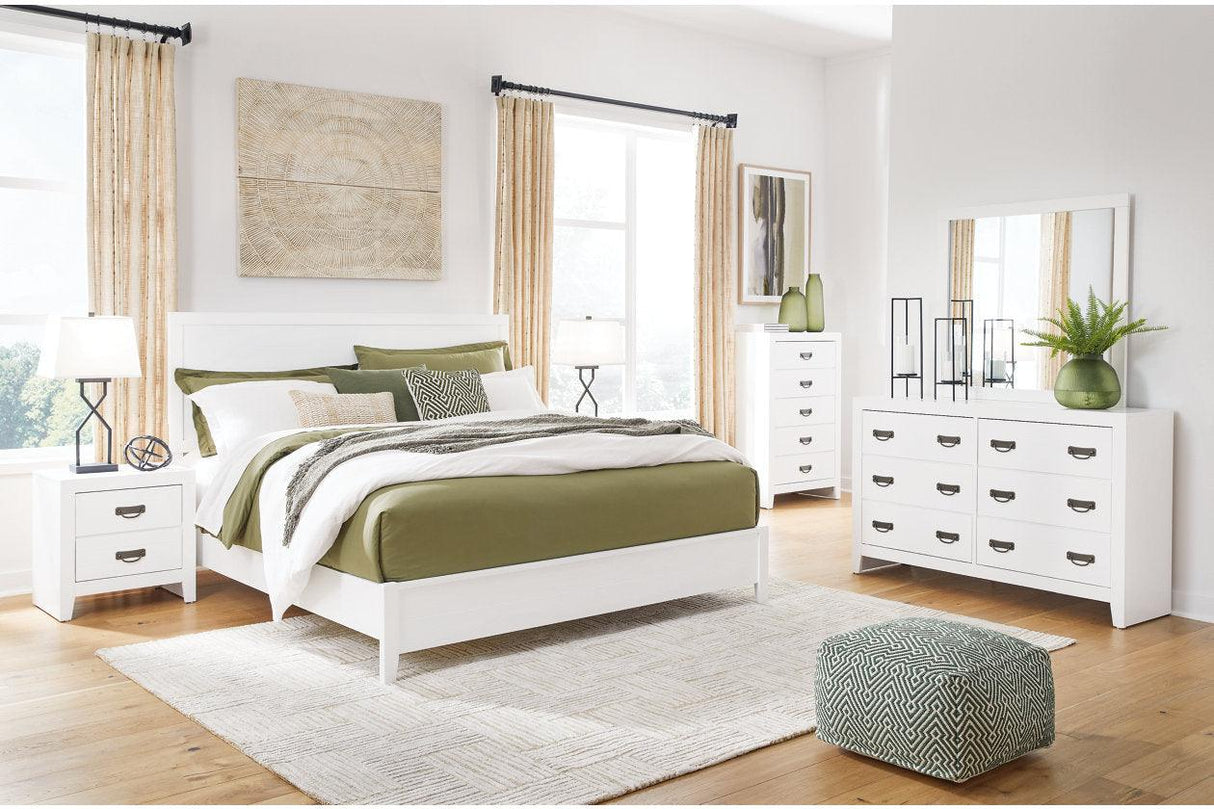Binterglen White King Panel Bed by Ashley at Eve Furniture