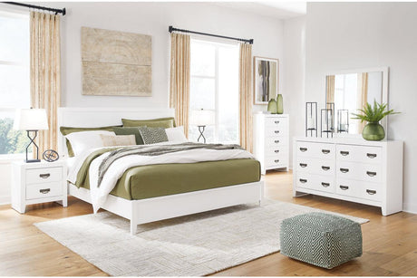 Binterglen White King Panel Bed by Ashley at Eve Furniture