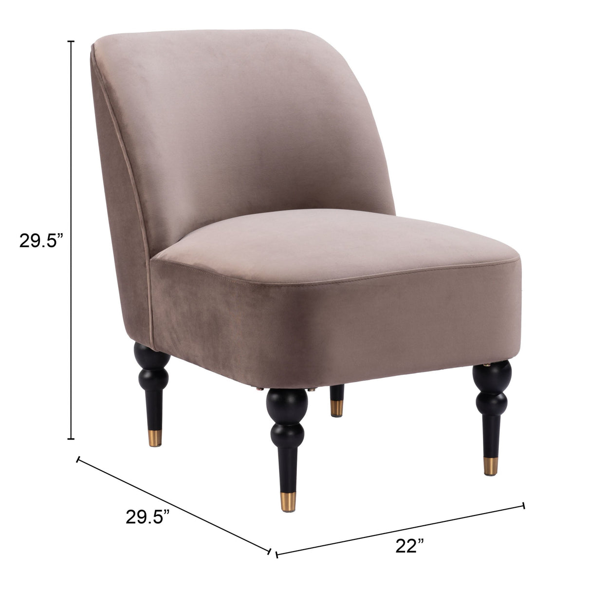 Bintulu Taupe Accent Chair by Zuomod at Eve Furniture