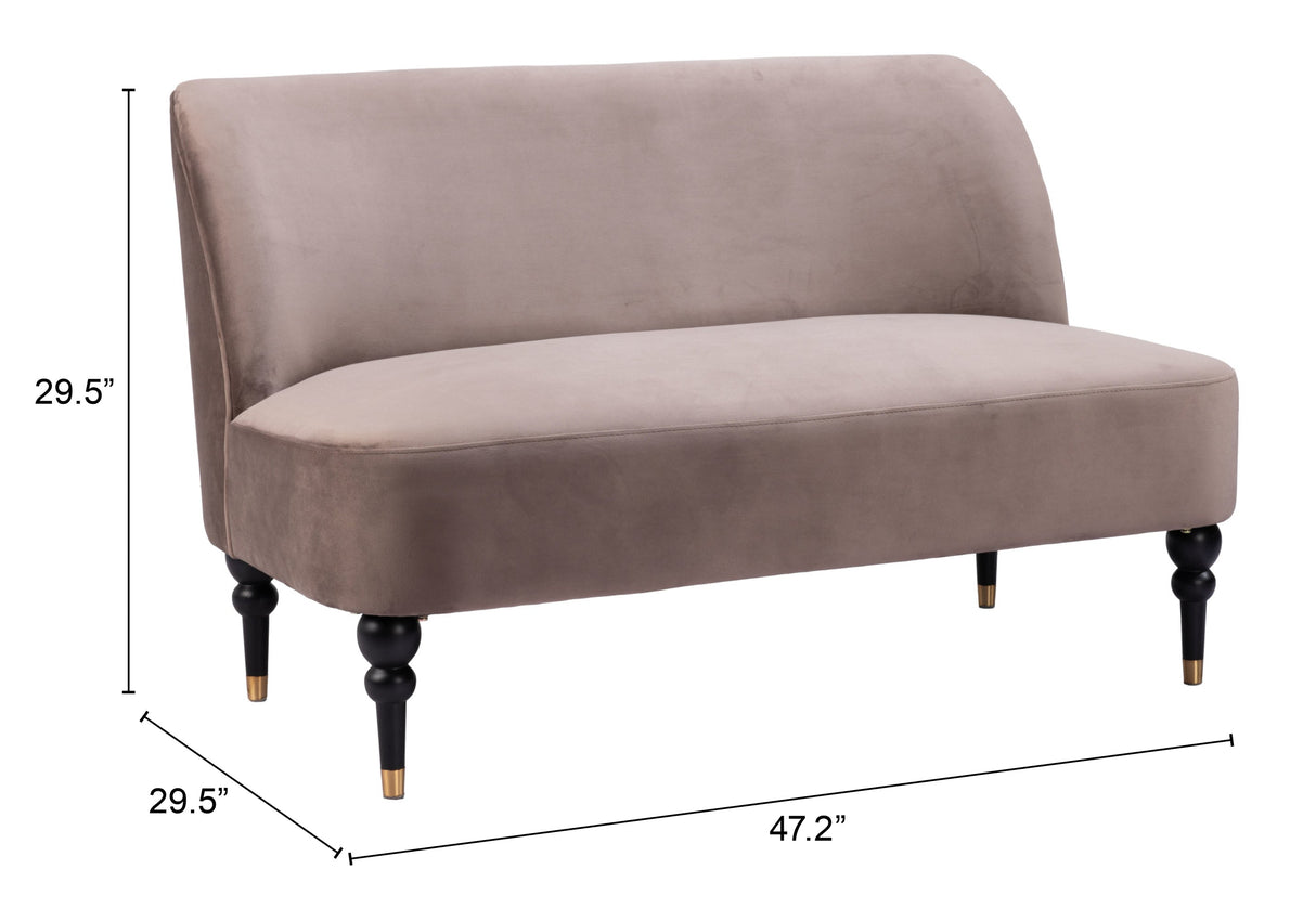 Bintulu Taupe Loveseat by Zuomod at Eve Furniture