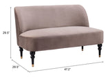Bintulu Taupe Loveseat by Zuomod at Eve Furniture