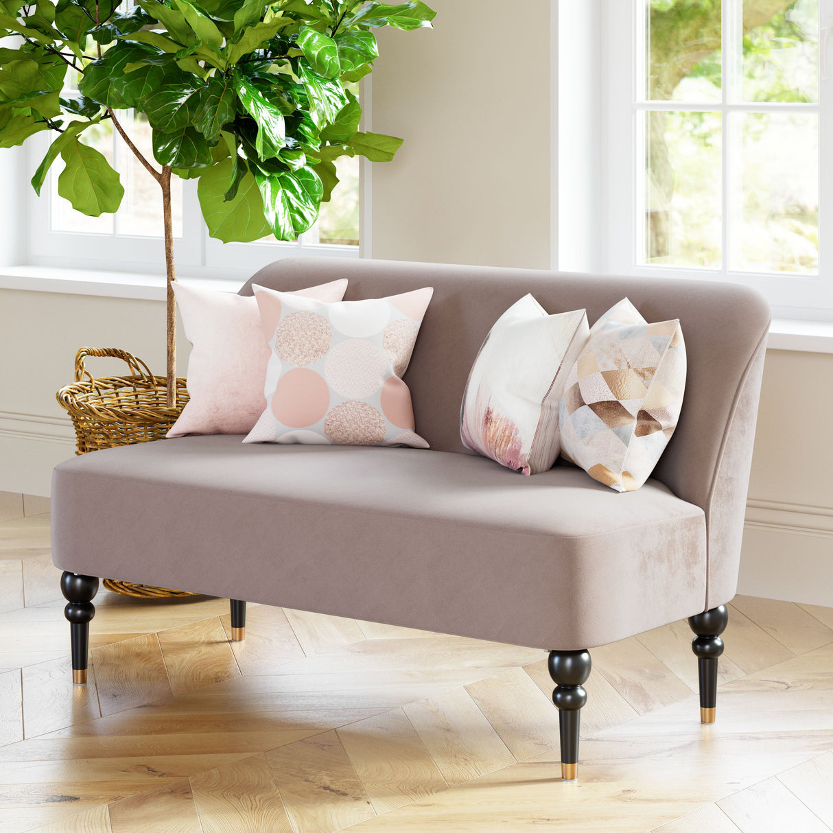 Bintulu Taupe Loveseat by Zuomod at Eve Furniture