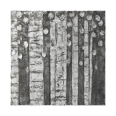 Birch Trees by Studio M a Hand Embellished Gallery-Wrapped Canvas Print by Mercana at Eve Furniture