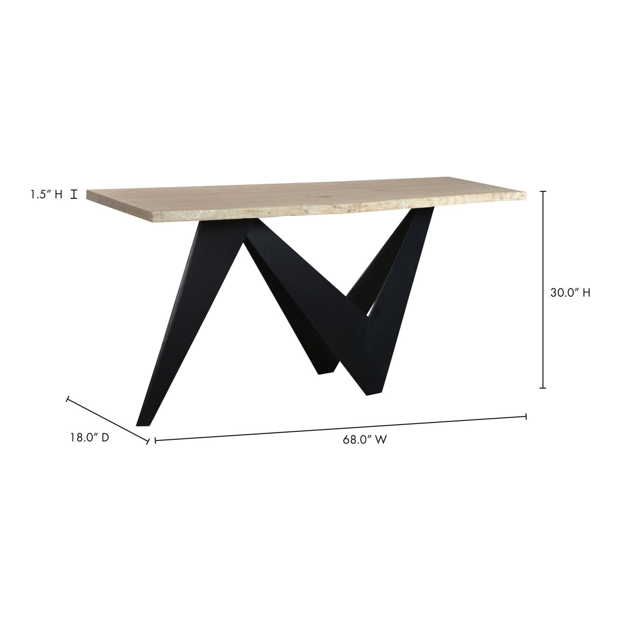 Bird Natural Console Table by Moe's Home at Eve Furniture