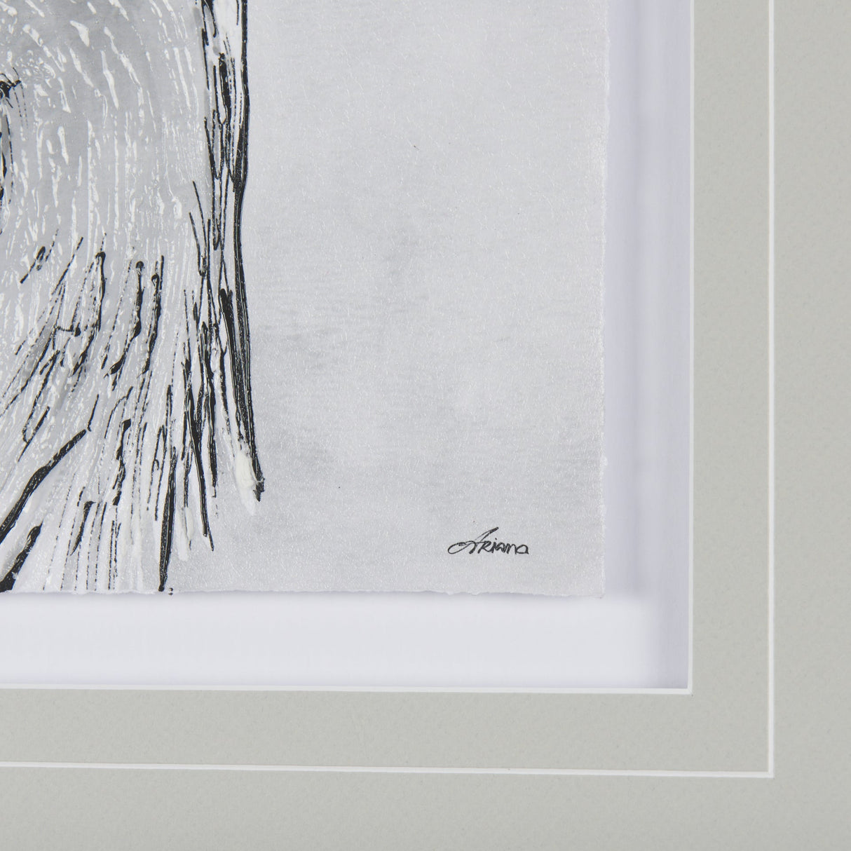 Bird Portrait Sketch I by Mercana Studio Hand Embellished Framed Art Print Matted under Glass by Mercana at Eve Furniture