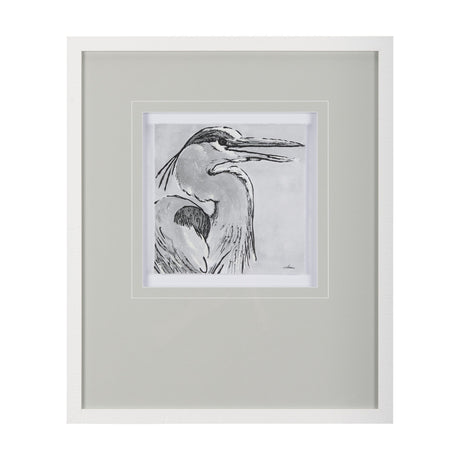 Bird Portrait Sketch I by Mercana Studio Hand Embellished Framed Art Print Matted under Glass by Mercana at Eve Furniture