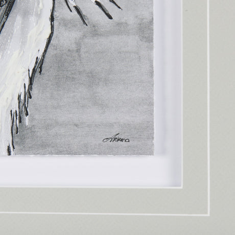 Bird Portrait Sketch II by Mercana Studio Hand Embellished Framed Art Print Matted under Glass by Mercana at Eve Furniture