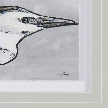 Bird Portrait Sketch III by Mercana Studio Hand Embellished Framed Art Print Matted under Glass by Mercana at Eve Furniture