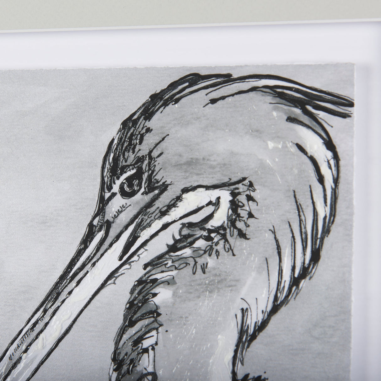 Bird Portrait Sketch IV by Mercana Studio Hand Embellished Framed Art Print Matted under Glass by Mercana at Eve Furniture