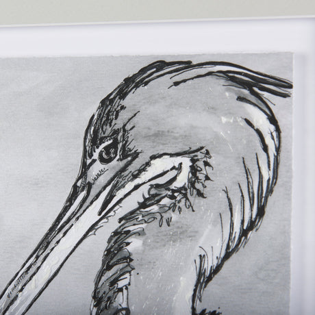 Bird Portrait Sketch IV by Mercana Studio Hand Embellished Framed Art Print Matted under Glass by Mercana at Eve Furniture