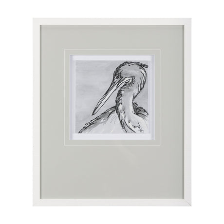 Bird Portrait Sketch IV by Mercana Studio Hand Embellished Framed Art Print Matted under Glass by Mercana at Eve Furniture