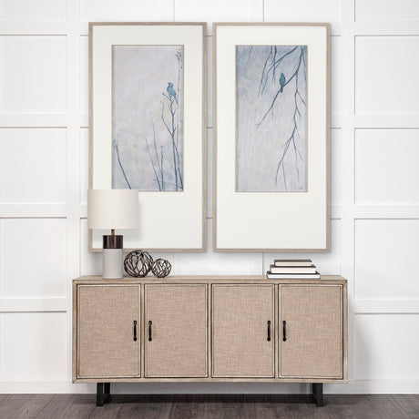 Bird Song I by Mercana Studio a Hand Embellished Textured Framed Art Print Matted under Glass by Mercana at Eve Furniture