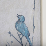 Bird Song II by Mercana Studio a Hand Embelished Textured Framed Art Print Matted under Glass by Mercana at Eve Furniture